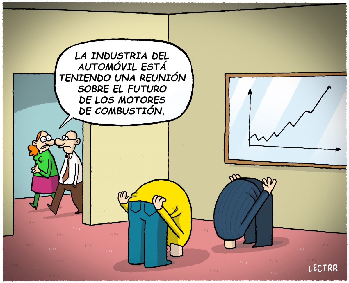Viñeta humorística sobre la industria del autimóvil
