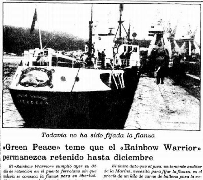 El Rainbow Warrior retenido en Ferrol