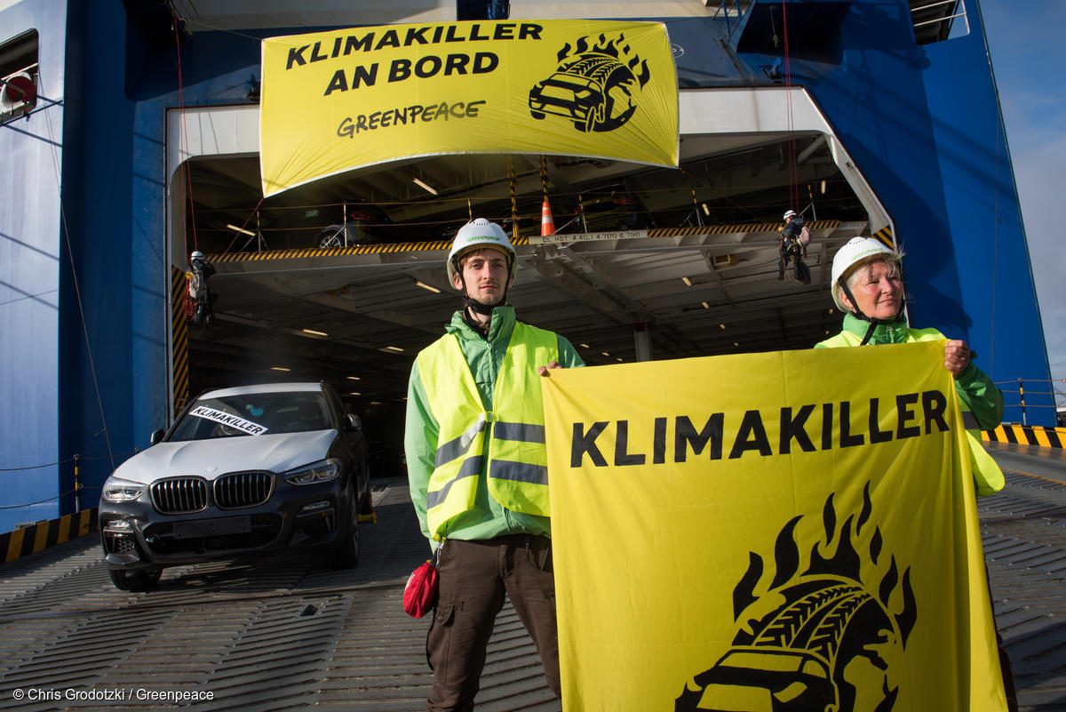 Acción coches Alemania Greenpeace