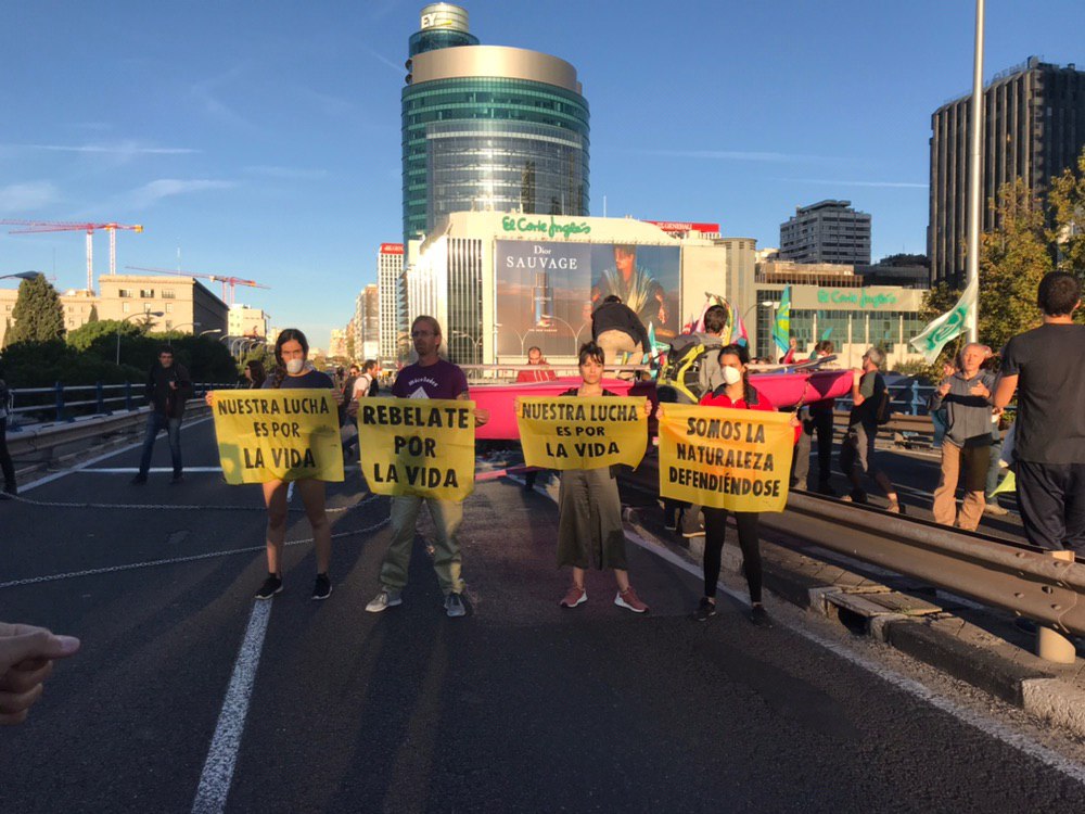 Activistas por el clima en Nuevos Ministerios