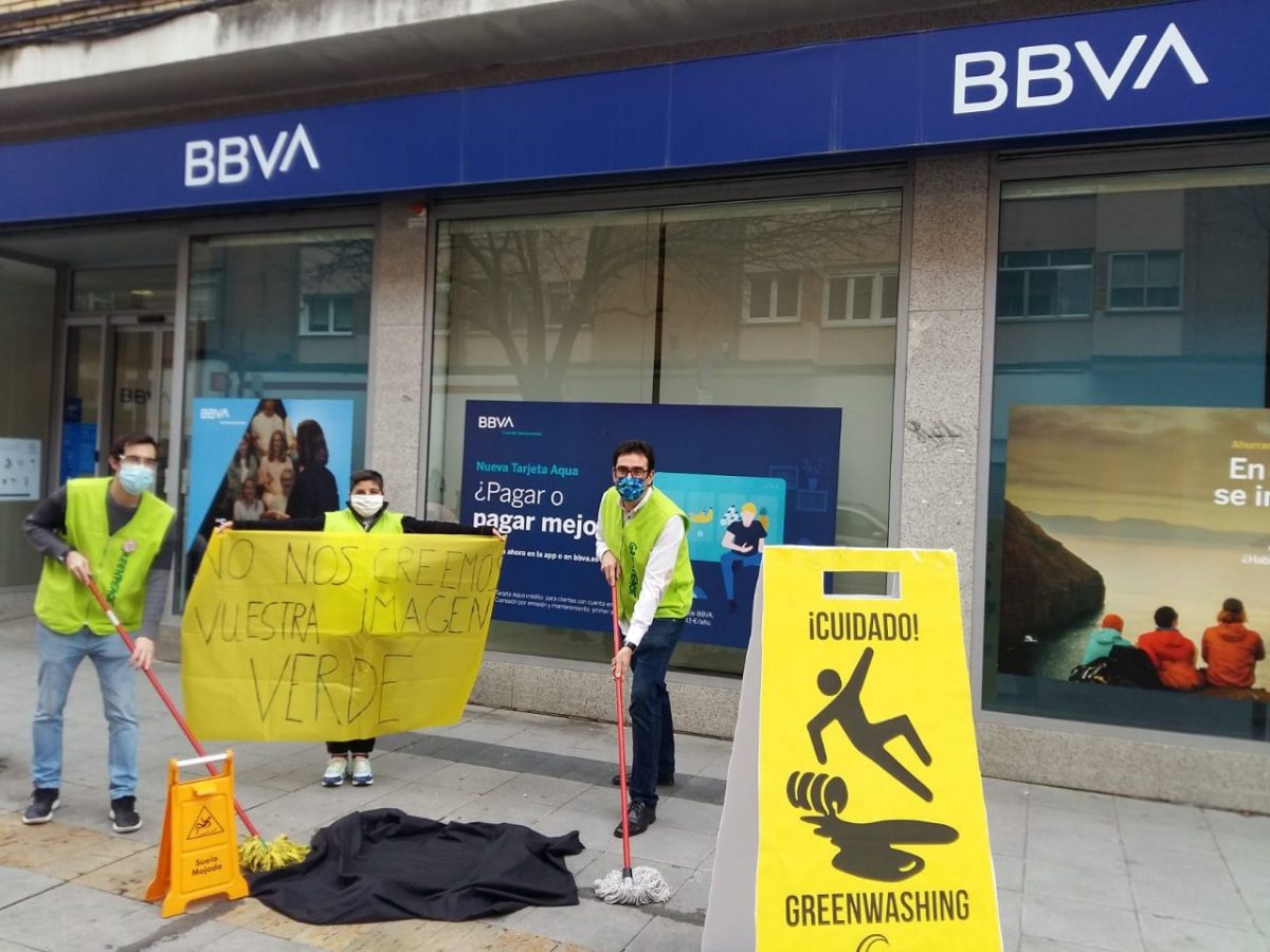 Protesta en Valladolid en el BBVA