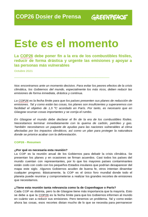 Dosier de prensa COP26