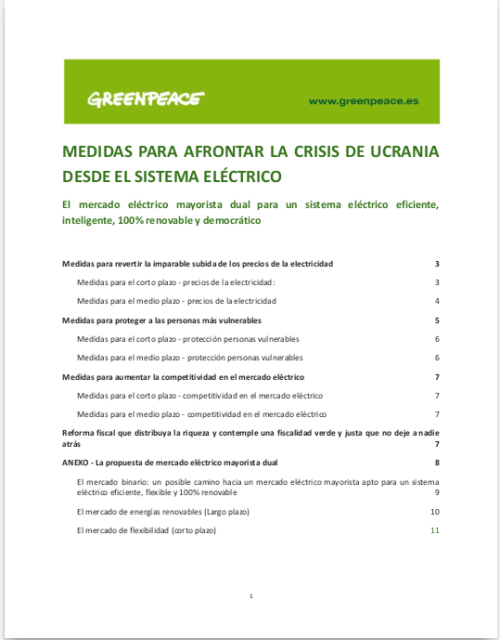 Medidas para afrontar la crisis de Ucrania desde el sistema eléctrico