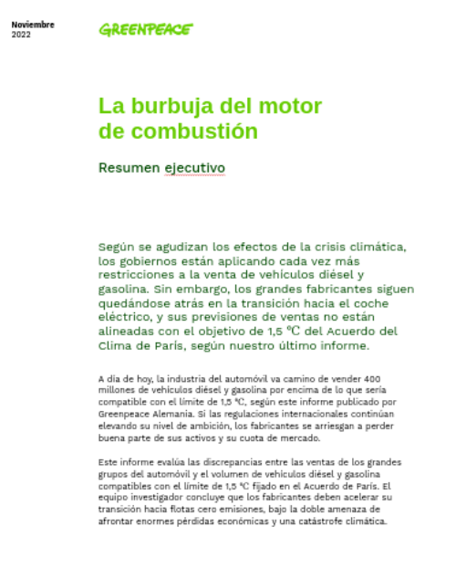 La burbuja del motor de combustión