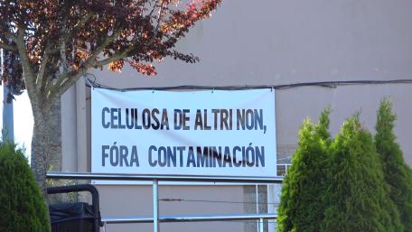 Pancarta celulosa de altri no, fóra contaminación